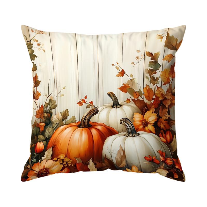 Autumn Pumpkin Cushions Pillowcase Printed Polyester 45x45cm Throw Pillow Cover Decorative Sofa Cushion Pillowslip Home Decor