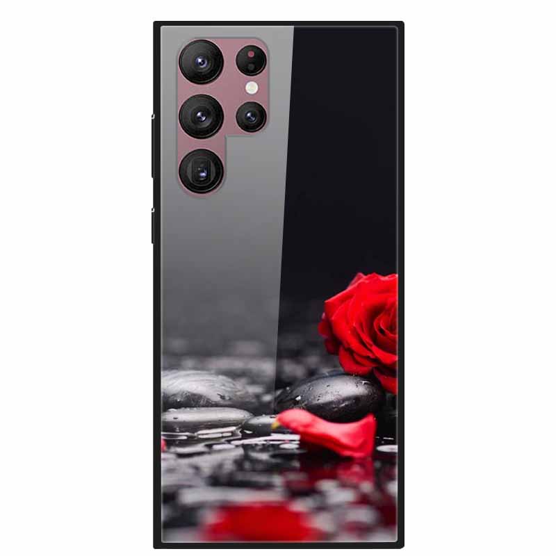 

Glass Case For Samsung Galaxy S25 Ultra Phone Case Hard Tempered Glass Back Cover For Samsung Galaxy S24 Ultra Case TPU Bumper Galaxy S24 Ultra