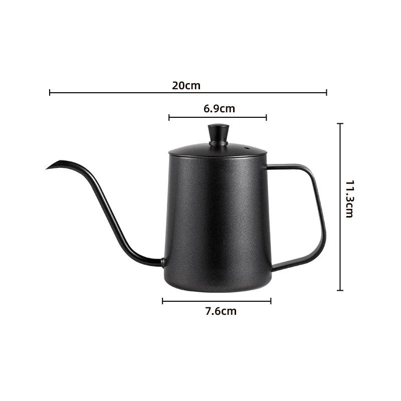 Stainless Hand Drip Coffee Hot Water Pot with Lid Gooseneck Kettle Hanging Ear Coffee Non-stick Home Kitchen Cafe Accessories