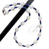 Wind Retro Natural Freshwater Pearl Lapis Lazuli Design Sense Collarbone Chain Necklace Neck Chain
