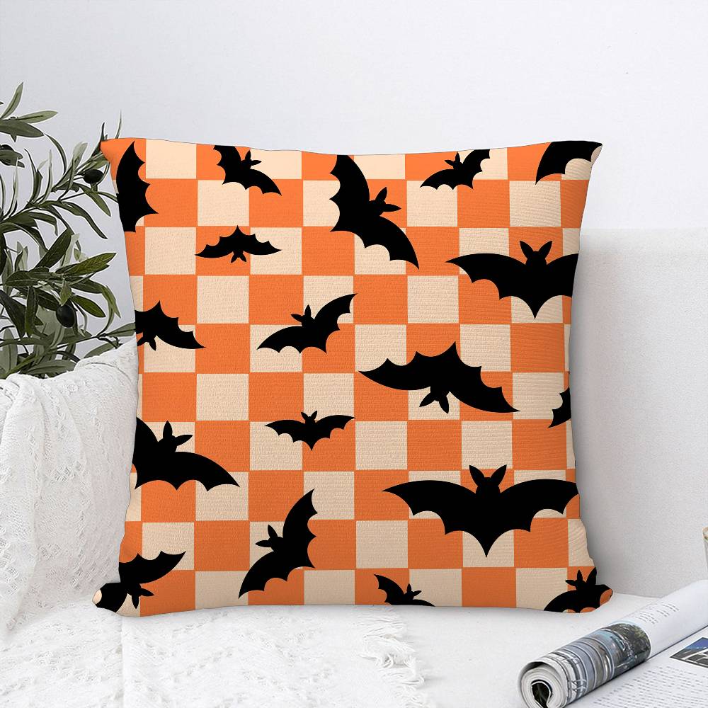 Halloween Scary Bats Pillow Case Plush Fabric Soft Double Sided Print Sofa Cushion Cover Throw Pillow Covers