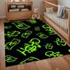 Dollar Sign Graffiti Area Rug Neon Green Street Art Money Design Distinctive Urban Simple Style Decor for Living Room & Bedroom