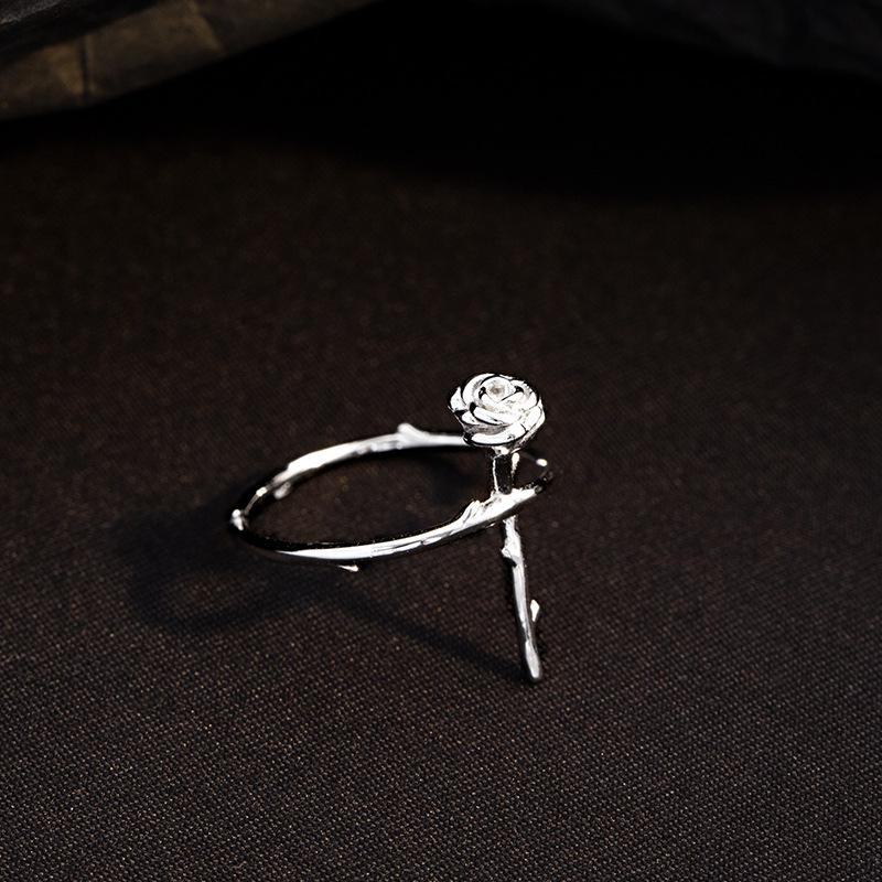 

Кольцо Banyan Tree S925 Silver Rose 3D с регулируемым цветком для женщин RS822 белого золота