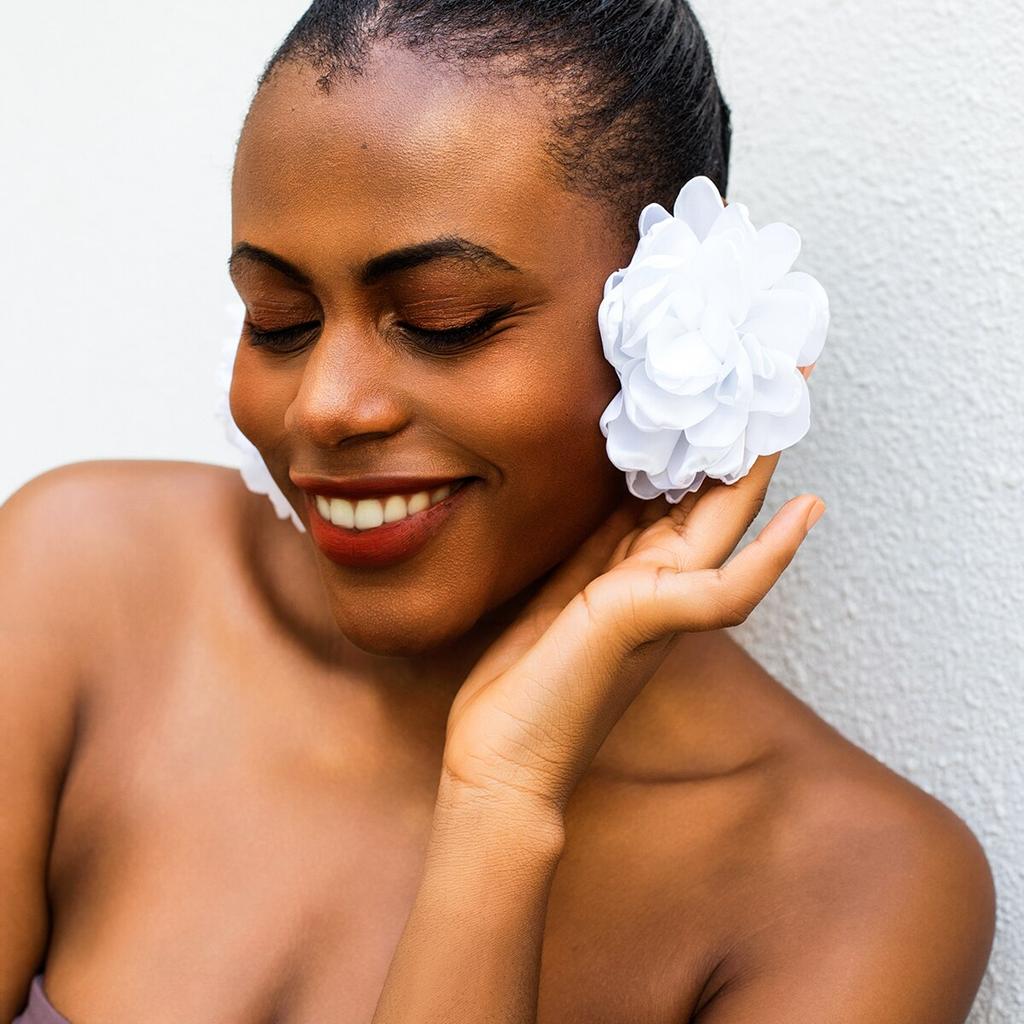 Böhmen Übertrieben Große Flauschige Stoff Blume Tropfen Ohrringe für Frauen Trendy Elegante Blütenblatt Y2K Schmuck Mi Zubehör Geschenk
