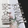 28Pcs/Set Y2K Silver Color Hairpins for Women Girls Star Hair Clip Multiple Styles Seamless Duckbill Clip Girls Hair Accessoires