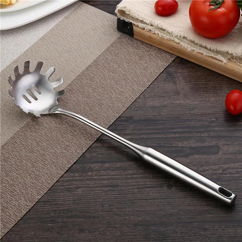 Kitchen Cooking Stainless Steel Spatula, Soup Spoon, Large Colander, Scooped Hollow Handle Cooking Shovel, 1Pc