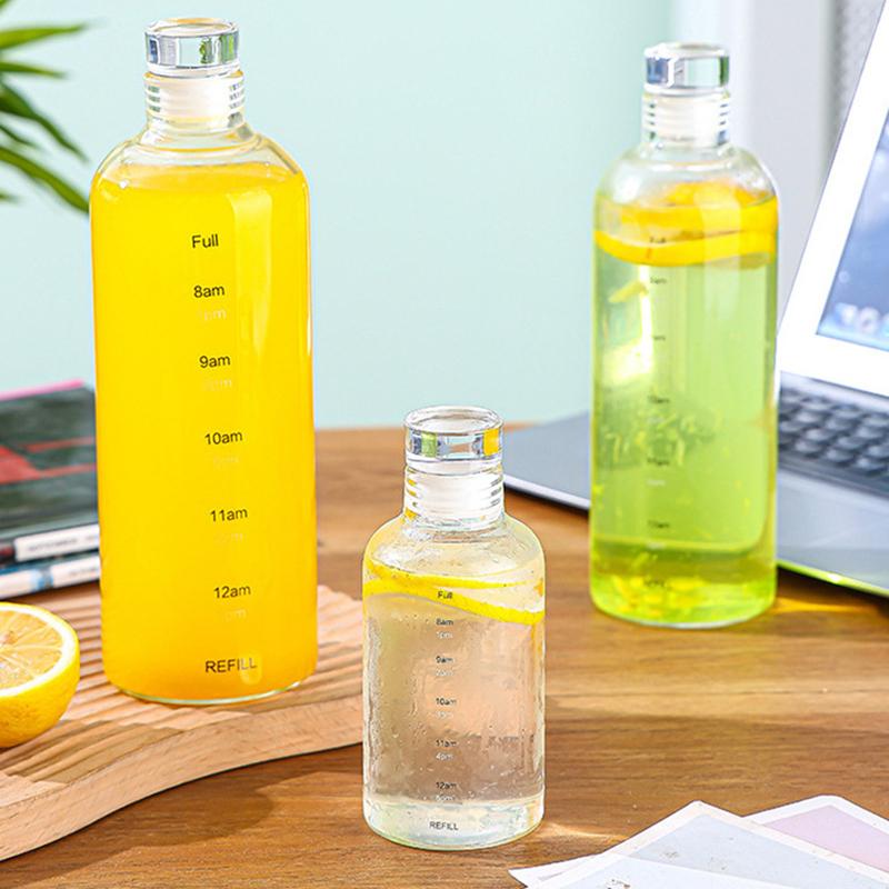 High-Temp Resistant Borosilicate Glass Drink Bottle Graduated Water Cup For Daily Hydration