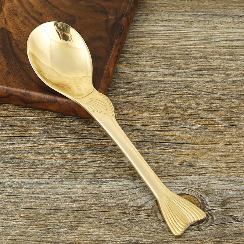 Good-looking Spoon Pure Copper Creative Personalized Fish-shaped Rice Spoon Plus Soup Spoon Cute Children's Short-handled Bibimbap Spoon