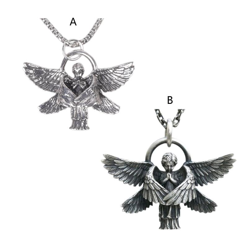 Seraphim Pendant Necklace Long Chain Angel Clavicle Chain Men and Women Couples Creative Gifts Valentine's Day Gifts