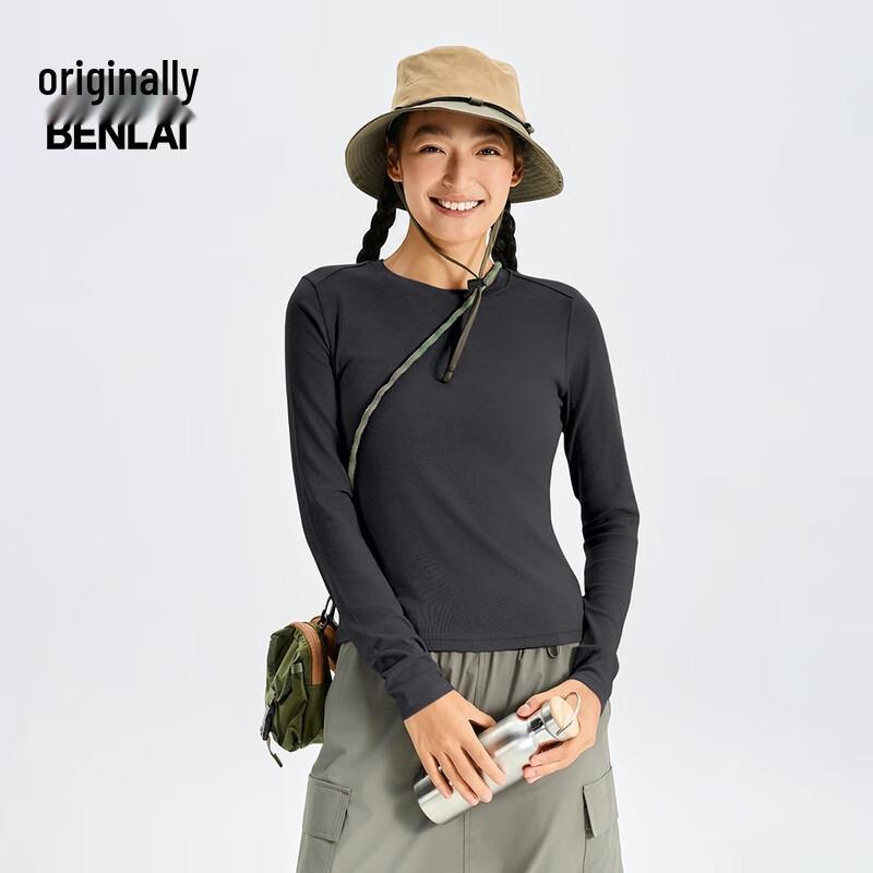 Benlai Women's Slim Fit Round Neck Long Sleeve T-Shirt