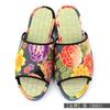 Takeharu Tatami Made in Made of Rush Japanese Yuzen Blue Size M Women's Slippers, Japan, Grass, Pattern, (880),