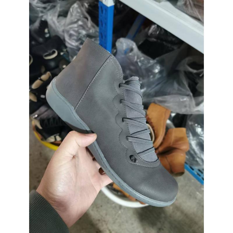 

Новая женская обувь Ботинки Мартин женские высокие универсальные короткие ботинки женские повседневные ботинки на плоской подошве женские ботинки 43 серый