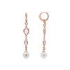 Earrings - LUXENTER - Cainhtsi - 18-carat Rose Gold - White Pearl - Multicolored Turquoise