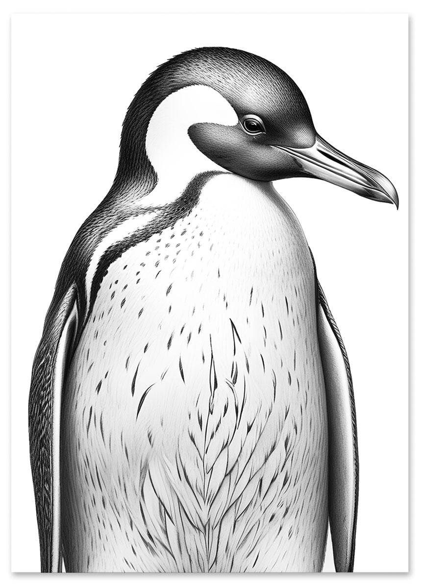 

Plakat pingwin czarnobiały 30x40 cm