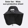 Solar Fan Hat Wide-Brimmed Shawl Fishing Hat with Dual-Power Fan Design Solar USB Charging UV-Protection Outdoor Hat