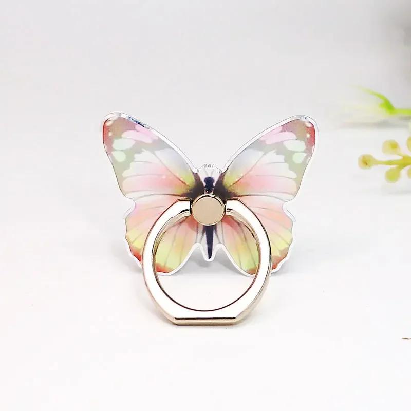 Faltbarer Niedlicher Schmetterling Bemalt Handy Fingerring Halter Ständer für IPhone Samsung Xiaomi Universelle Halterung Zubehör