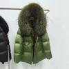 Goose down clothing popular winter new natural removable fox fur down jacket women's waist warm jacket