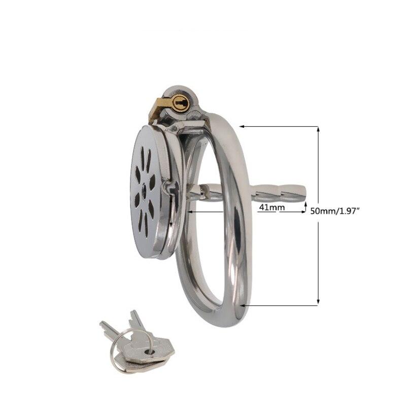 304 Stainless Steel Chastity Lock Penis Cage Male Bondage  Cockring CB Lock BDSM Slave Cuckold Sex Toys Urinary Catheter