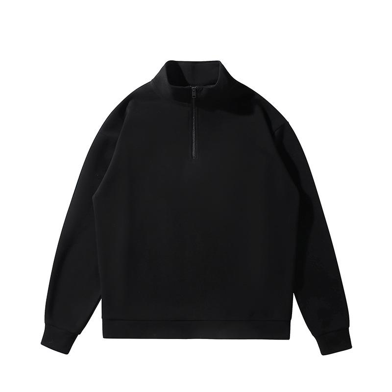 

Trendy Unisex High-Neck Half-Zip Sweatshirt - Spring & Autumn Casual American Style XXL [Recommended 160-180 lbs] чорний