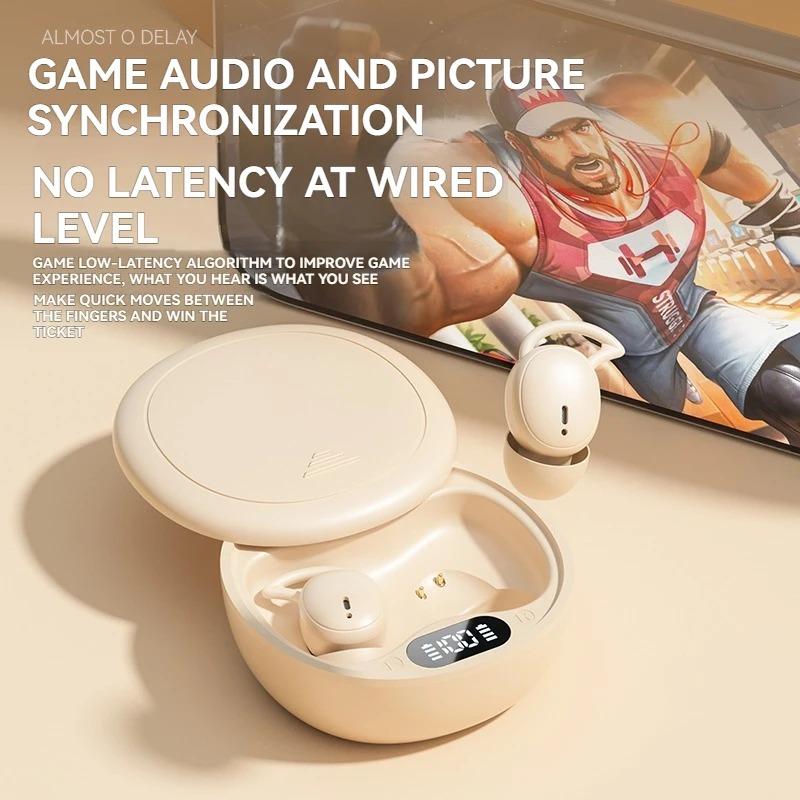 Sleep-Optimized M73 TWS Bluetooth Earphones - 60Hrs Ultra-Thin Design for Side Sleepers, HD Music/Call Noise Reduction Earbuds