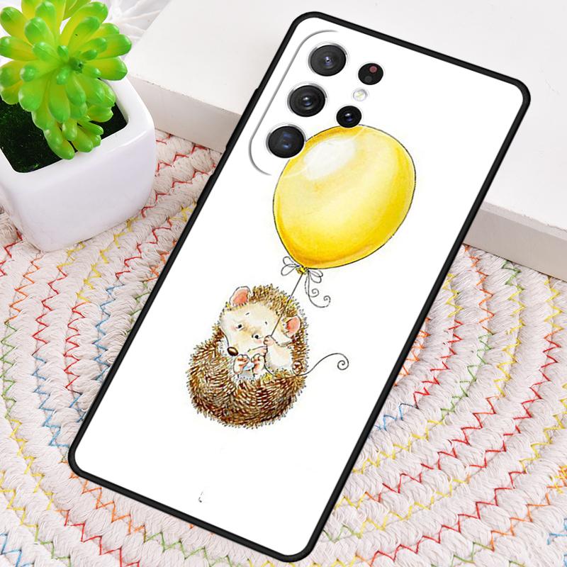 

Hedgehog and Balloon Silicone Phone Case For Samsung Galaxy note 10 pro S26 S25 S24 S23 S22 S21 Plus S25Ultra Capa Cover Galaxy S21 FE 5G