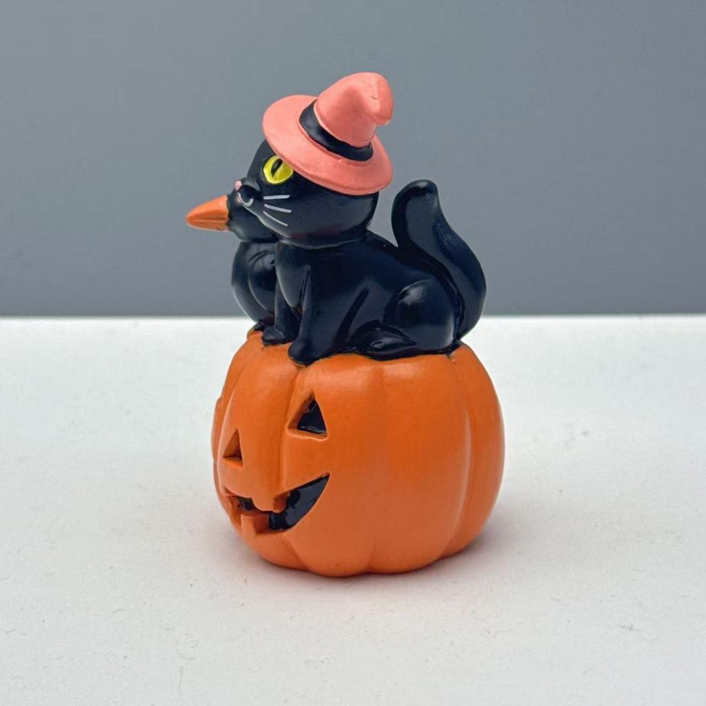 New Popular Halloween Cat Pumpkin Home Decoration Courtyard Hungry Oh Is Desktop Crafts Ornament Resin Model