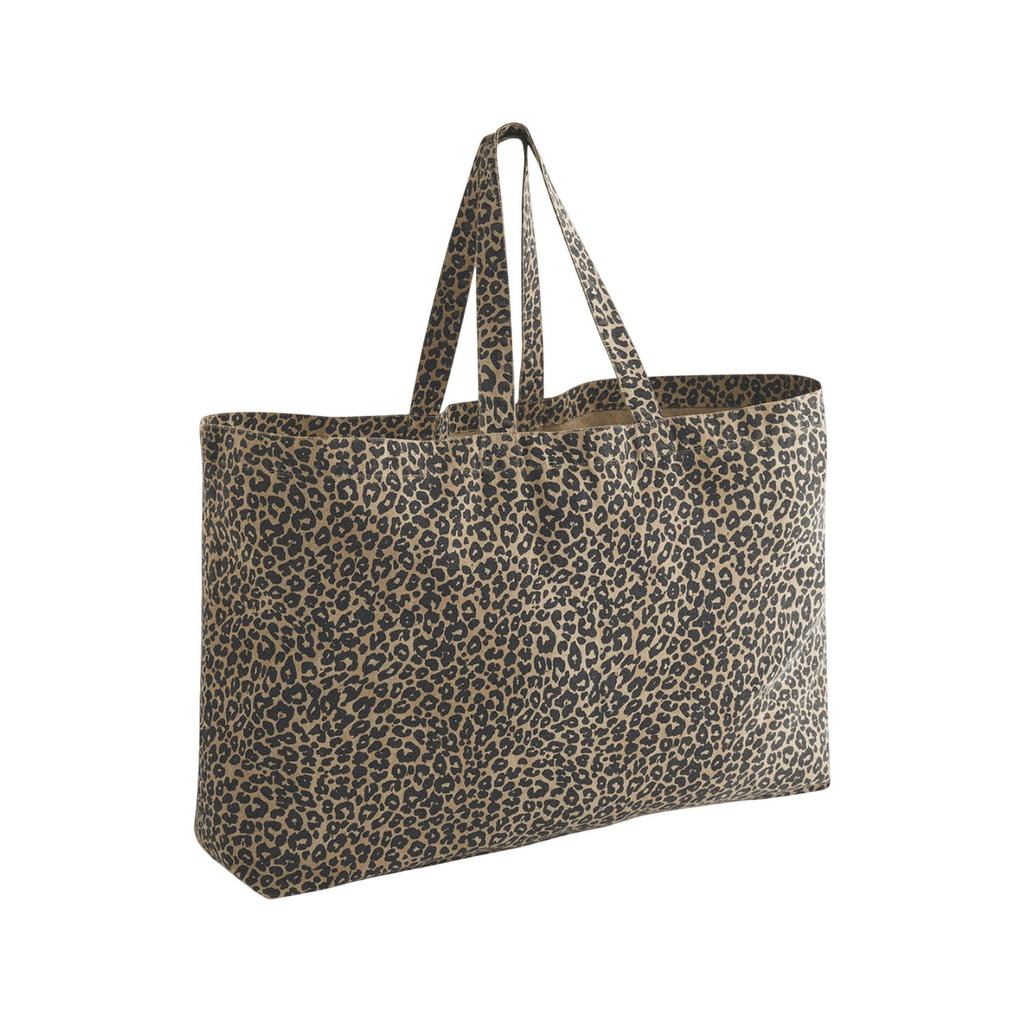 Westford Mill Bolsa Tote Grande de Lona com Estampa de Leopardo