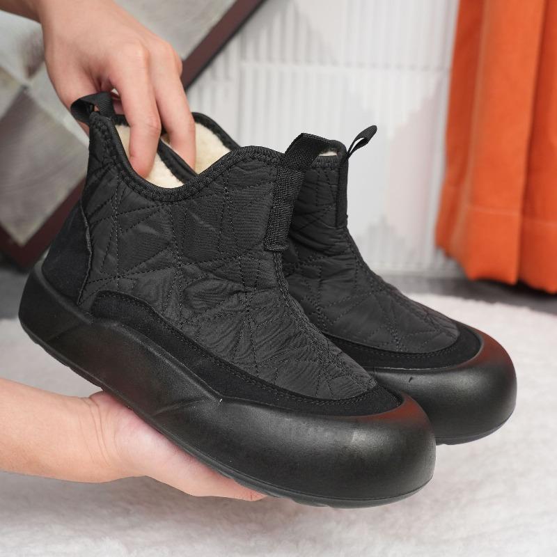 

Зимние шерстяные на толстой подошве с увеличением роста с высоким голенищем удобные и легкие повседневные женские ботинки на меху и с утолщенной подкладкой холодостойкие хлопковые ботинки 41 чёрный