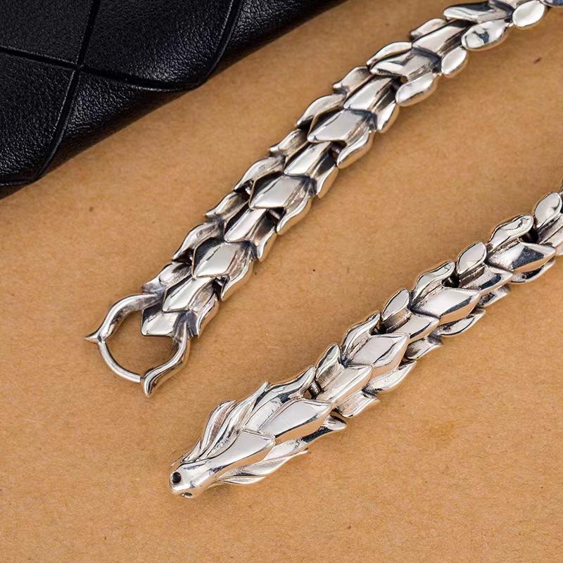 Copper Alloy Retro Faucet Dragon Grain Keel Bracelet Hip Hop Domineering Exaggerated Punk Hand Jewelry E131 Bracelet Complex