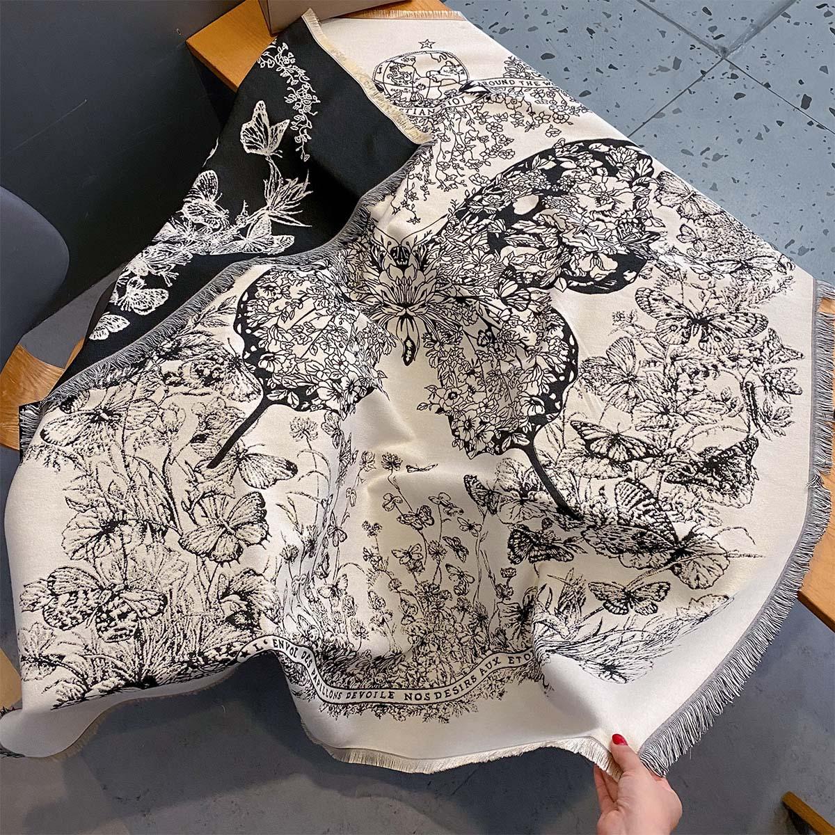 

Зимний Женский Элегантный Винтажный Шарф Роскошный Дизайн Двусторонний Шарф-Шаль из Имитации Кашемира Модный Буфанда Эшарп Теплый Шарф 132X134cm