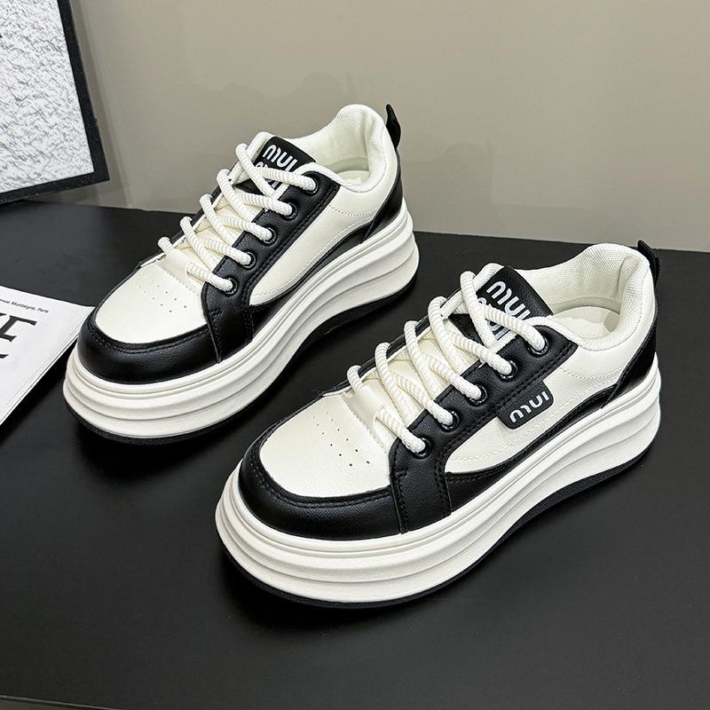 

Модная женская новая весенне-осенняя платформа, универсальная повседневная обувь, увеличивающая рост, спортивная обувь для скейтборда 40 чёрный