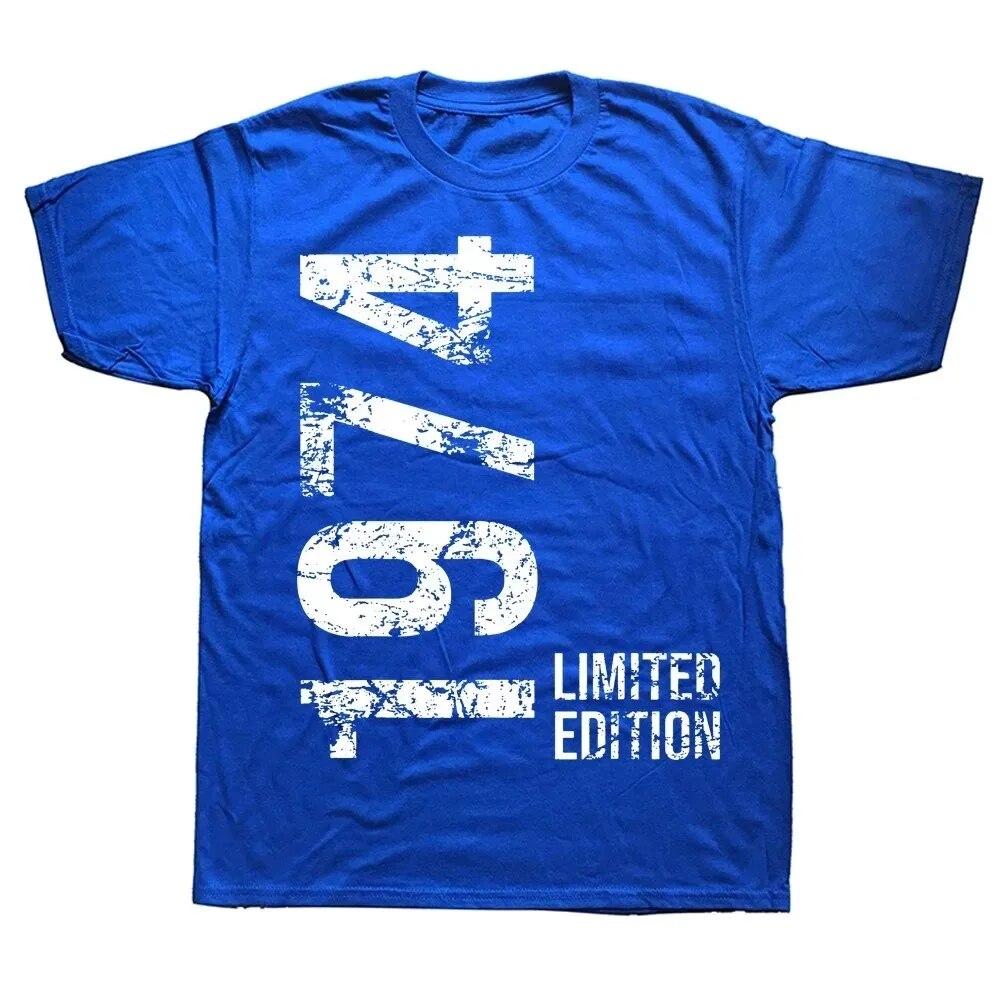 Unisex Dame Bursdag Jubileum T-skjorter 1974 50. 50 År Gammel Limited Edition Vintage Bomulls T-skjorte Gave Kortermet T-skjorte Topper