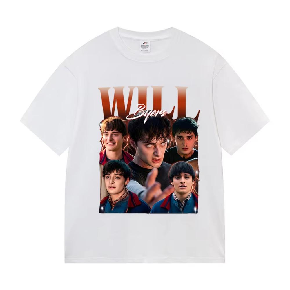 Serie TV Americana Will Byers T-shirt Grafica da Uomo Moda Casual Cotone Manica Corta T-shirt Vintage Girocollo T-shirt Oversize