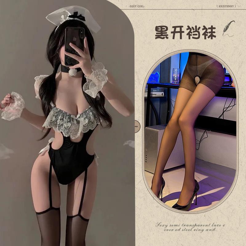 Small breasts female pure desire cos maid cook onesie lace lingerie sexy maid suit uniform