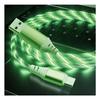 New Arrivals High Quality 2.4A 1m TPE Fast Charging USB Cable Light Flowing Cable for Samsung for Iphone Cable