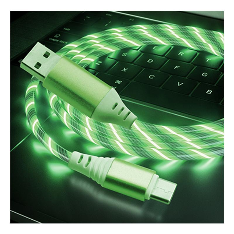 New Arrivals High Quality 2.4A 1m TPE Fast Charging USB Cable Light Flowing Cable for Samsung for Iphone Cable