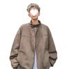 Men's Suede Plush Retro Stand Collar Jacket - Spring/Autumn 2025 Trendy Loose Fit