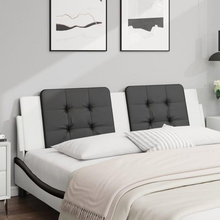 VidaXL Coussin de Tête de Lit, Oreiller Rembourré de Tête de Lit, Accessoire de Lit de Chambre à Coucher Intérieur, Noir et 374879