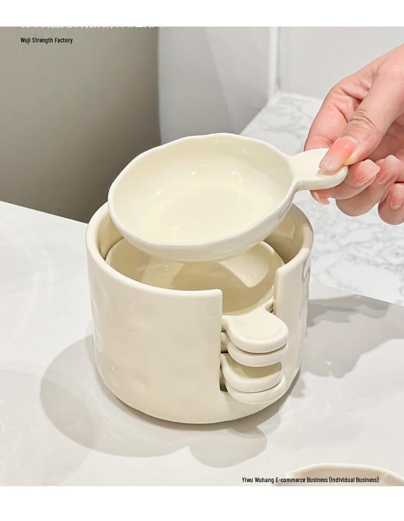 Ceramic Cream-Style Dipping Dish for Seasonings and Sauces