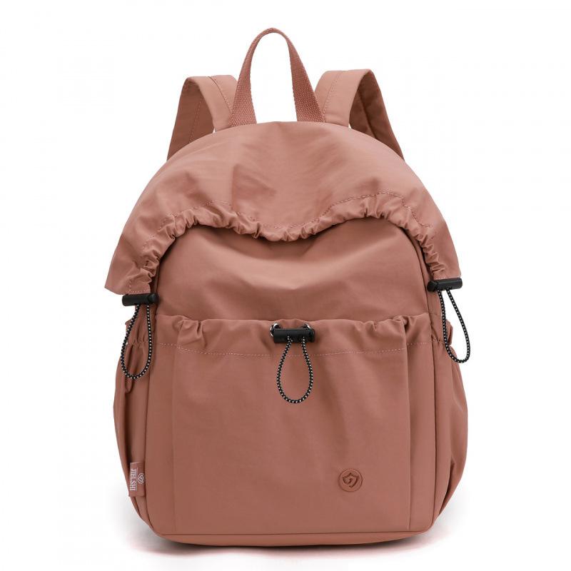 Schoolbag Japanese pleated drawstring design backpack women's large capacity lightweight travel backpack leisure commuter student schoolbag
