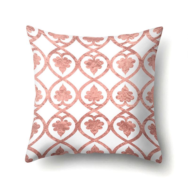 Polyester Pillow Case Automobile Decoration Home Printed Pillow Case Automobile Sofa Simple Waist Cushion Cover