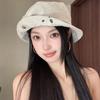 Design Sense Graffiti Bucket Hat Autumn and Winter Big Eaves Bucket Hat Women's Fashion Casual Style Basin Hat Sunscreen Hat