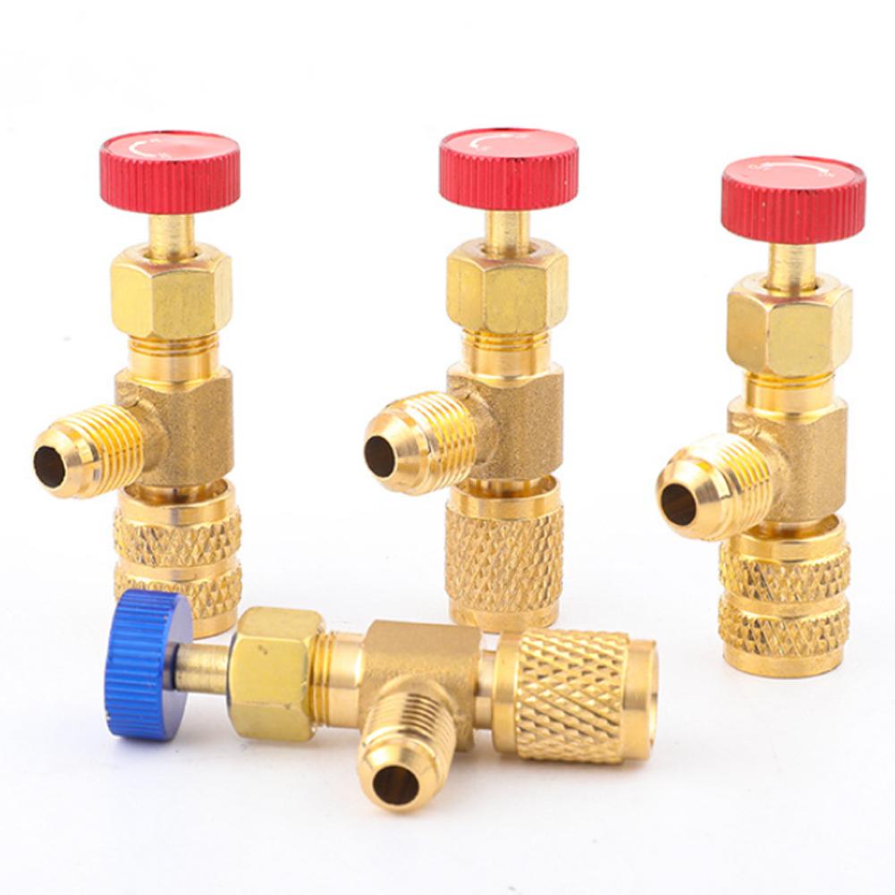 1pc Refrigeration Tool Air Conditioning Safety Valve Charging 1/4" Male/Famale Valves Inch Adapter 5/16" Hose Thread A6N0