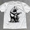 Bear Playing Guitar Shirt - Vintage Animal T-Shirt - Unisex Cotton Tee