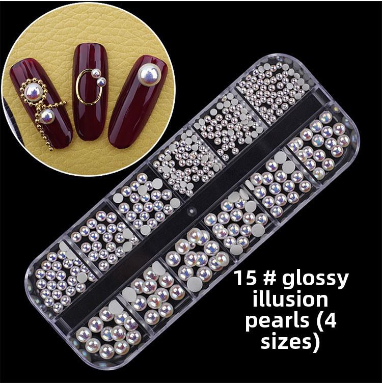 

Аксессуары для ногтей в японском стиле: Стразы, бриллианты с плоским дном, полые заклепки, наклейки, пайетки, цветные драгоценные камни, жемчужины с плоским дном