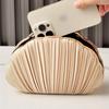 Beige Handbag Shell-shaped Luxury Designer Bag 2026 Brand Striped PU Crossbody Women's Bags Fashion Summer Evening Party Wallet