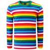 Fashion Contrast Stripe 3D Print Men Long Sleeve T-shirt Casual Fashion O-Neck Oversized T Shirts Tops Polyester Men Clothing