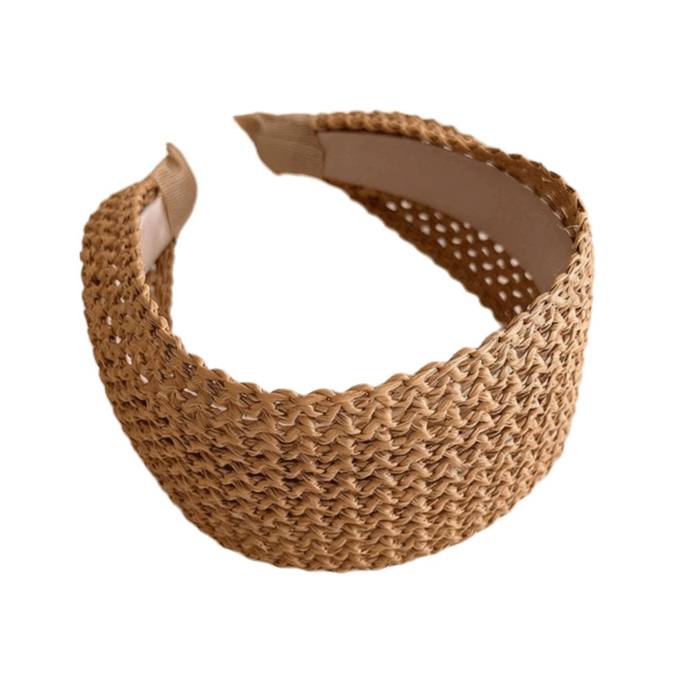 Bandeau Cheveux Ajouré Tressage Rotin Accessoires Cheveux Élégant Bandeau Tressage Paille Femme
