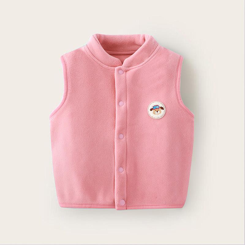 

Детский жилет с рисунком щенка, верхняя одежда для девочек и мальчиков, пальто, весенне-осенняя детская одежда, утолщенный бархатный кардиган для младенцев, жилеты, новые 110