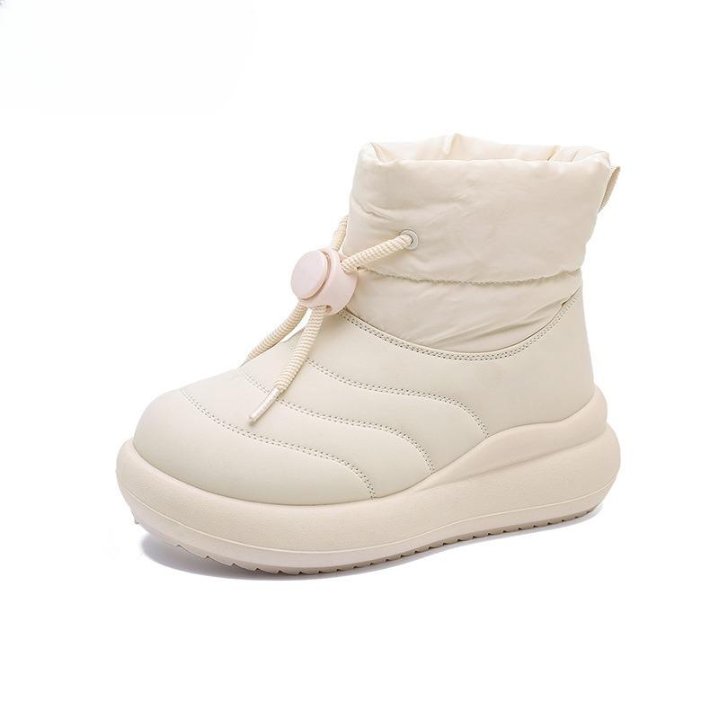 Winter Platform Snow Boots for Women Warm Cozy Faux Fur Lined Ankle Booties Women's Slip On Outdoor Waterproof Furry Comfortable Walking Boot Shoes